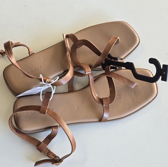 Old Navy Sandals Flats WomenSz Brown Size 8 Ankle Strap Comfort New - Picture 11 of 12